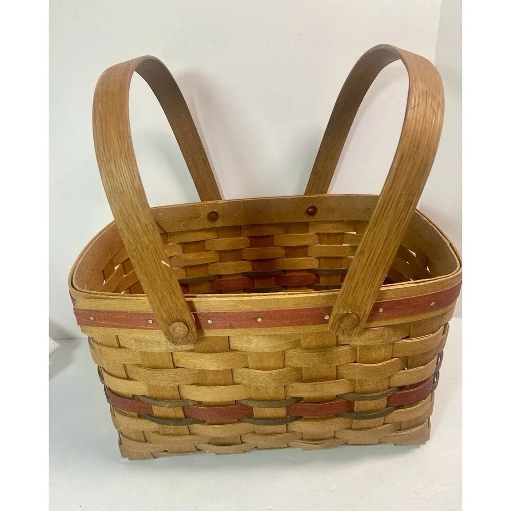 Workshops of Gerald E. Henn Basket Dbl Swing Handles Signed 10-1/2